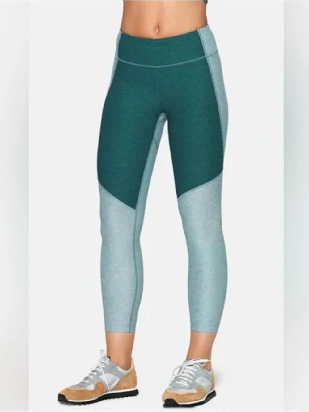 Outdoor Voices Colorblock Leggings in Teal & Light‎ Blue